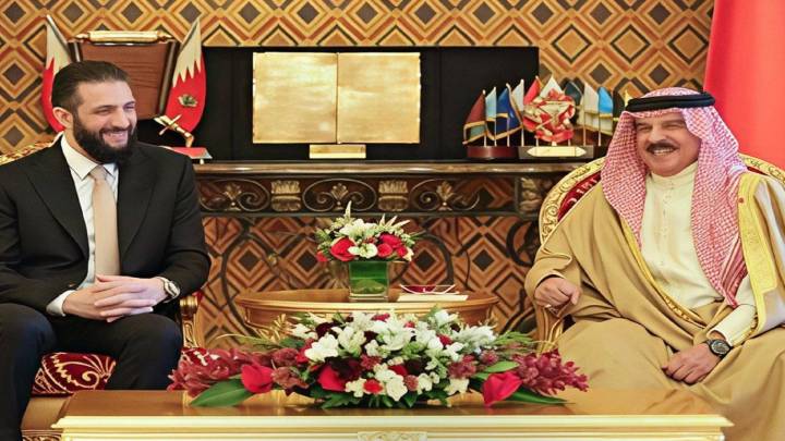 ﻿العاهل البحريني يستقبل الشرع في المنامة